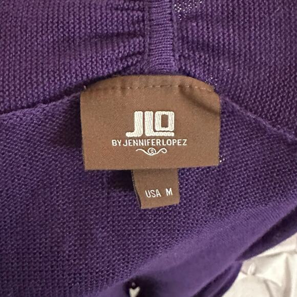 Jennifer Lopez Purple Sleeveless Cardigan with Belt, Medium, NWT - Picture 4 of 6